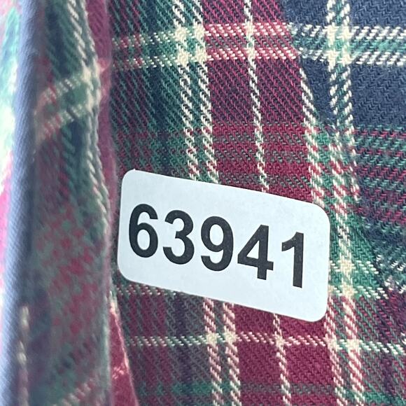 GOODNIGHT Nightshirt Mens L-XL Flannel Plaid Long Sleeve Pajama PJ Cotton Red - Picture 14 of 14